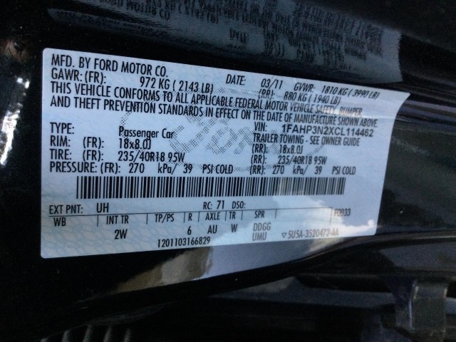 2012 FORD FOCUS TITANIUM