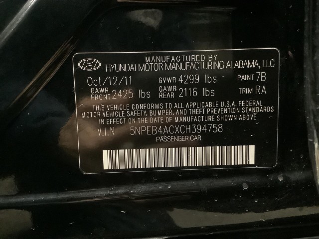 2012 HYUNDAI SONATA GLS AUTO
