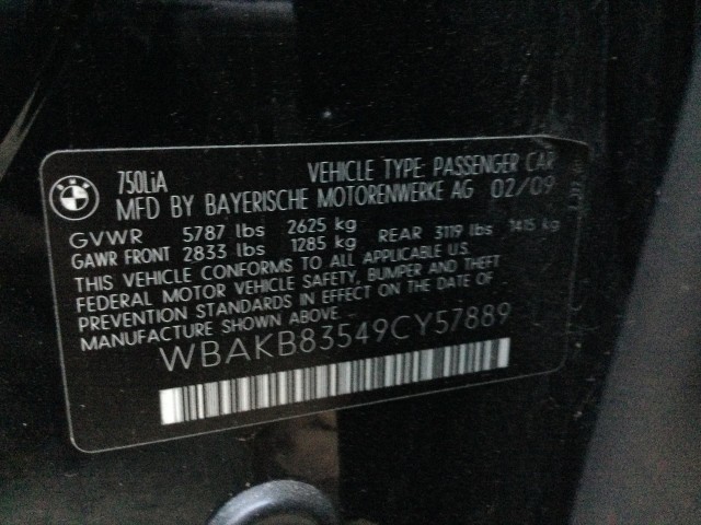 2009 BMW 7-SERIES 750LI