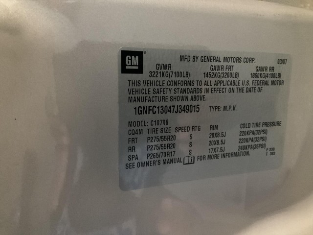 2007 CHEVROLET TAHOE LTZ 2WD