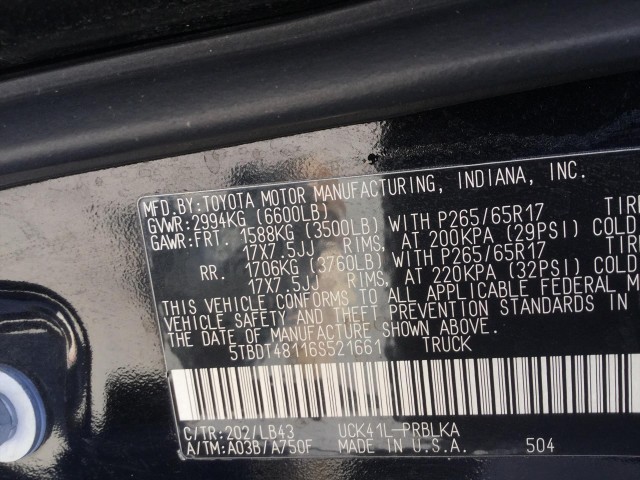 2006 TOYOTA TUNDRA LIMITED DOUBLE CAB 4WD