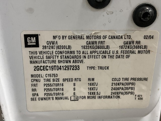 2004 CHEVROLET SILVERADO 1500 LT EXT. CAB SHORT BED 2WD