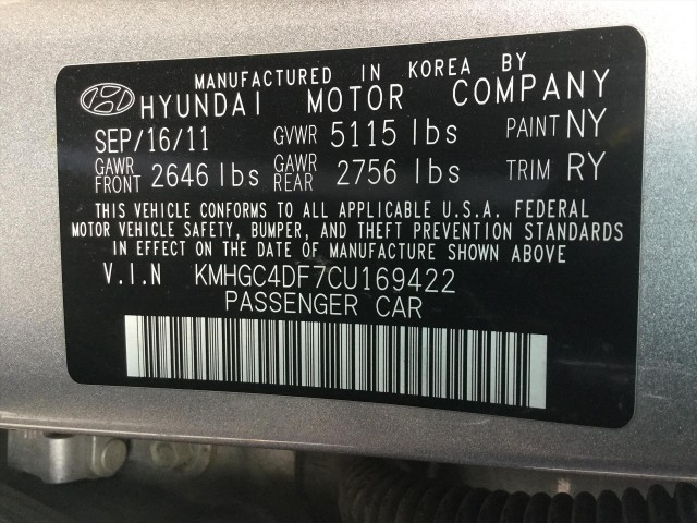 2012 HYUNDAI GENESIS 4.6L