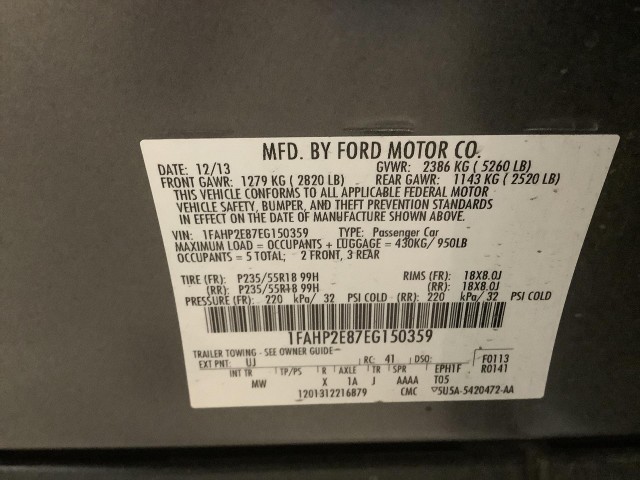 2014 FORD TAURUS SEL FWD