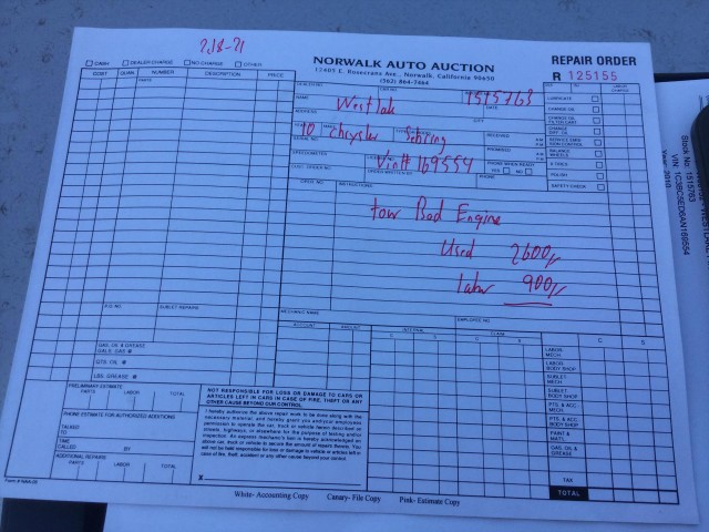 2010 CHRYSLER SEBRING CONVERTIBLE TOURING