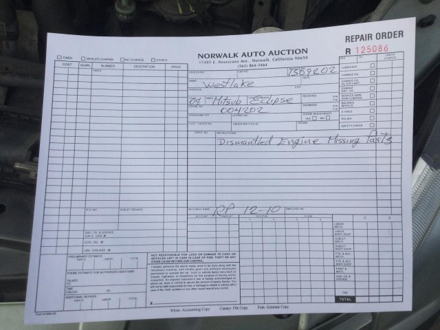 2008 MITSUBISHI ECLIPSE UNKNOWN