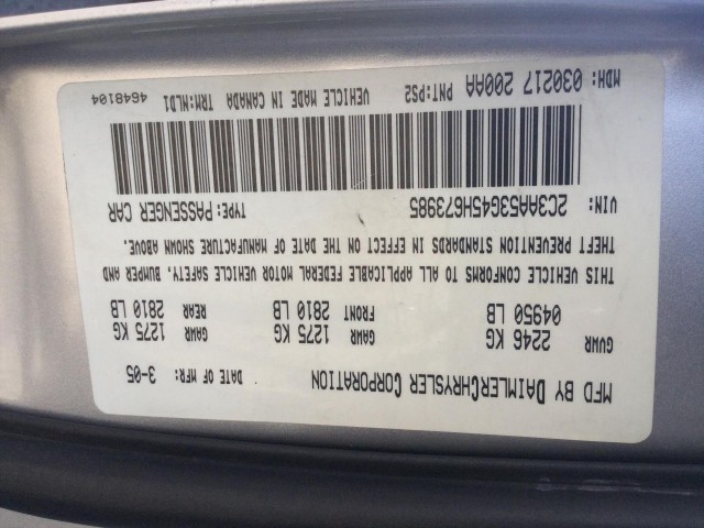 2005 CHRYSLER 300 LIMITED