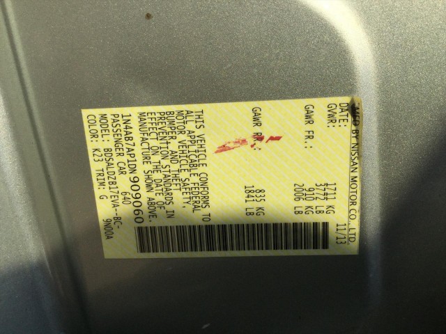 2013 NISSAN SENTRA SV