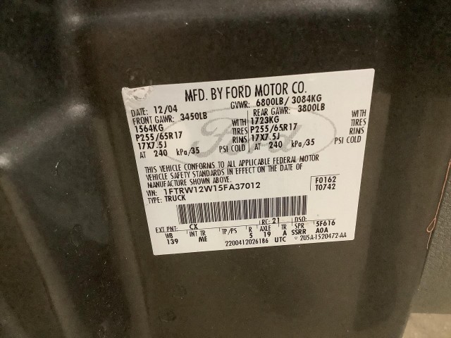 2005 FORD F-150 XLT SUPERCREW 2WD